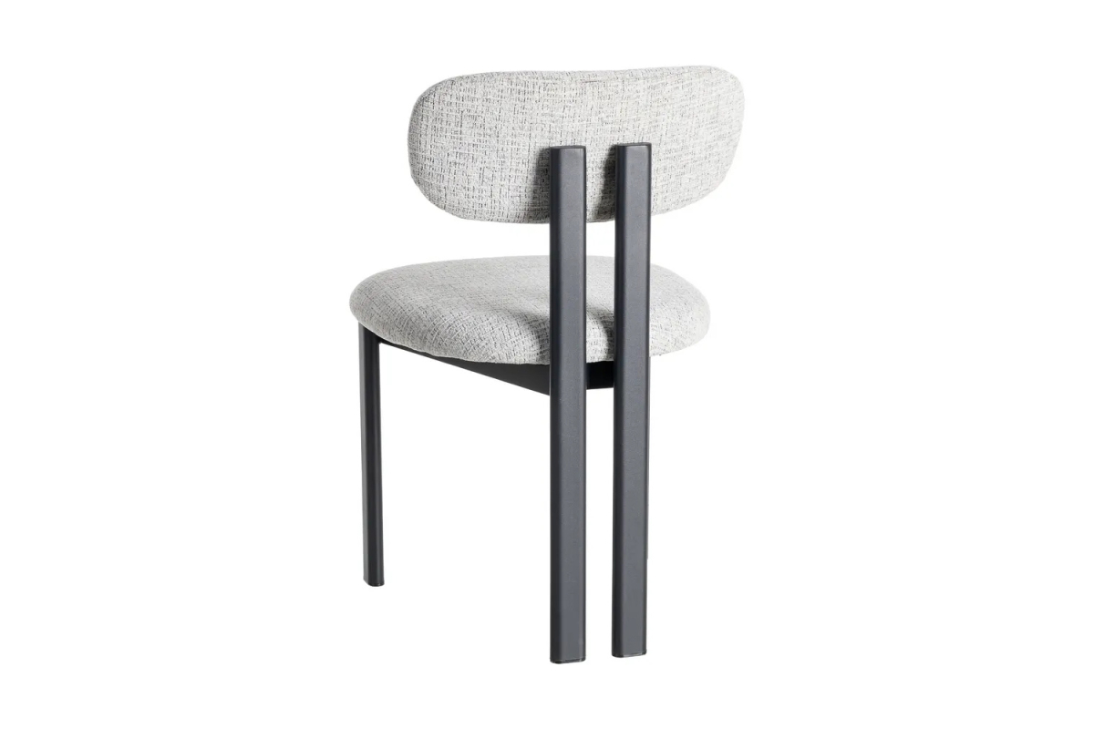 Chaise Maïa en tissu déperlant et pieds acier