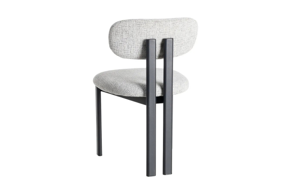 Chaise Maïa en tissu déperlant et pieds acier