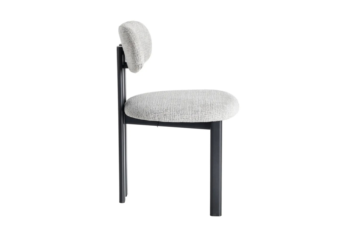 Chaise Maïa en tissu déperlant et pieds acier