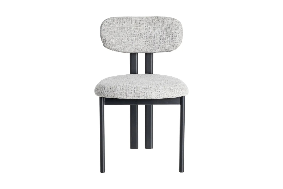 Chaise Maïa en tissu déperlant et pieds acier