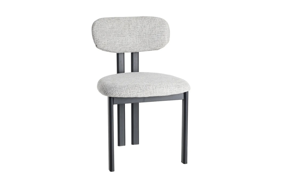 Chaise Maïa en tissu déperlant et pieds acier
