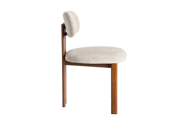 Chaise Maïa en tissu déperlant et pieds acier