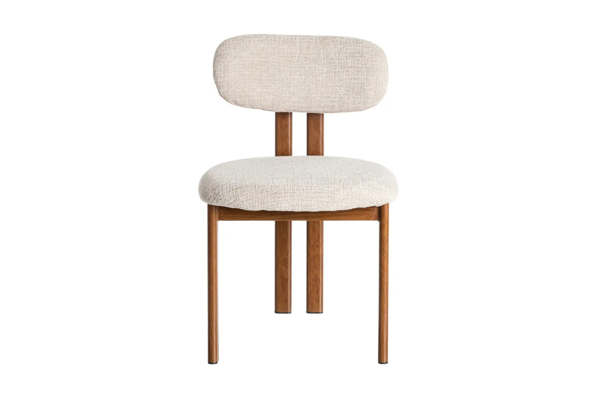 Chaise Maïa en tissu déperlant et pieds acier