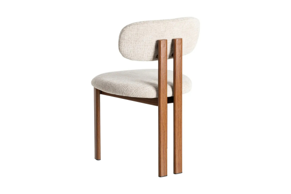 Chaise Maïa en tissu déperlant et pieds acier