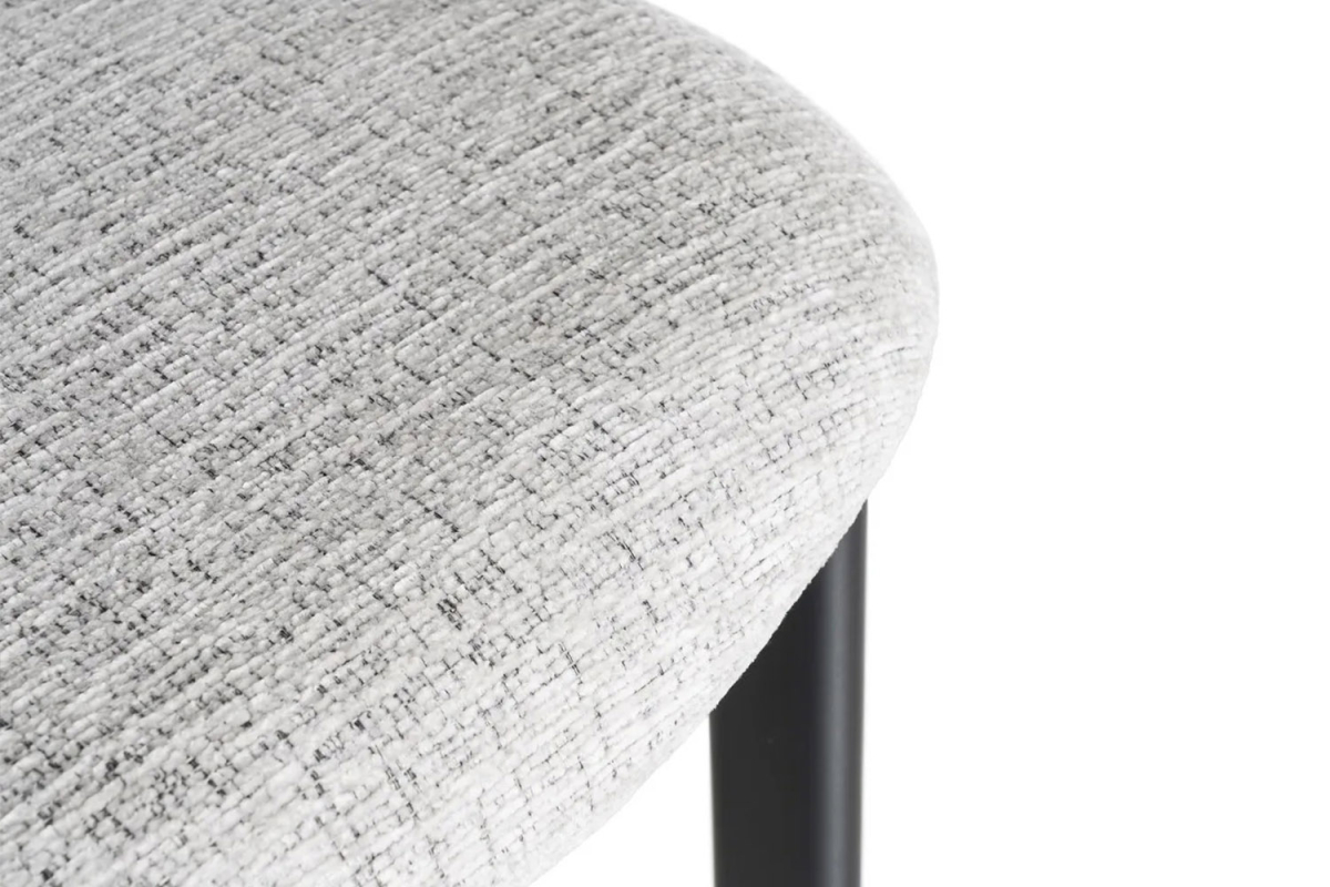 Chaise Maïa en tissu déperlant et pieds acier