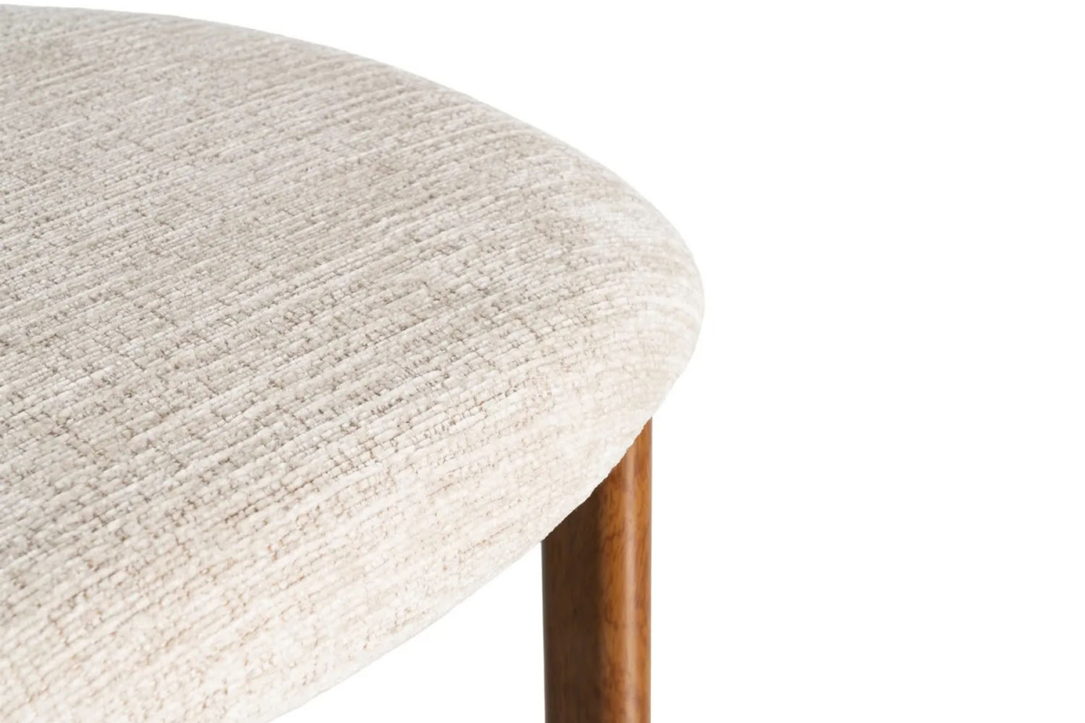 Chaise Maïa en tissu déperlant et pieds acier
