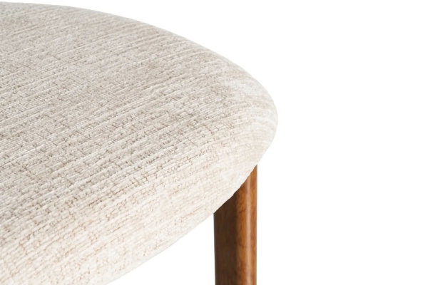Chaise Maïa en tissu déperlant et pieds acier