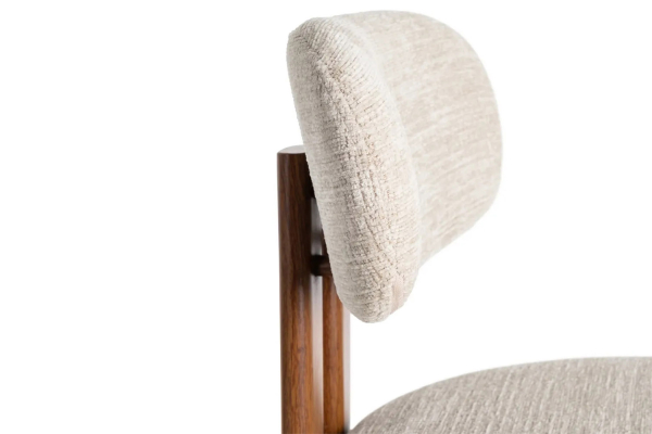 Chaise Maïa en tissu déperlant et pieds acier
