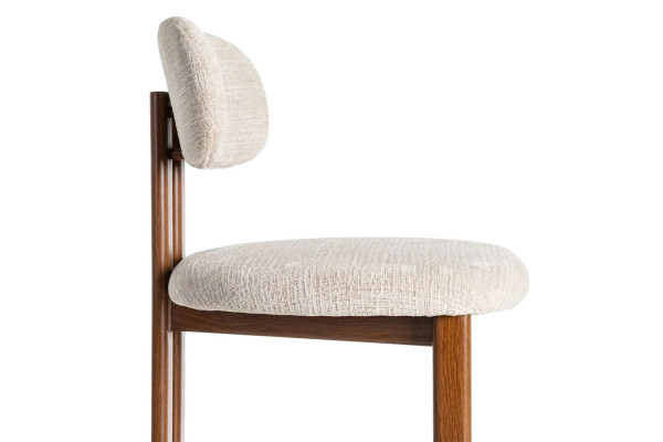Chaise Maïa en tissu déperlant et pieds acier