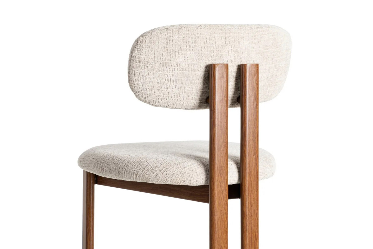 Chaise Maïa en tissu déperlant et pieds acier