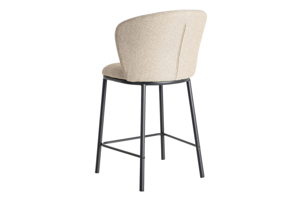 Tabouret haut en tissu et pied métal Sorren – Élégance et confort
