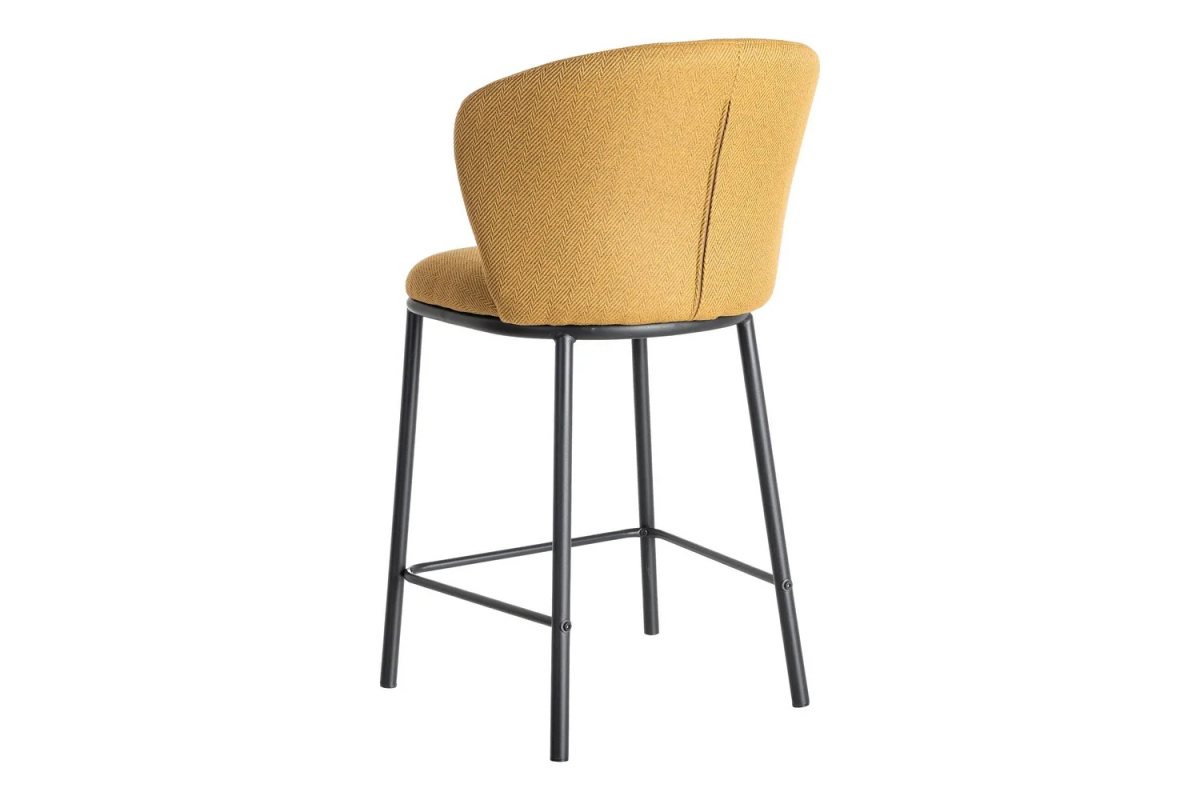 Tabouret haut en tissu et pied métal Sorren – Élégance et confort