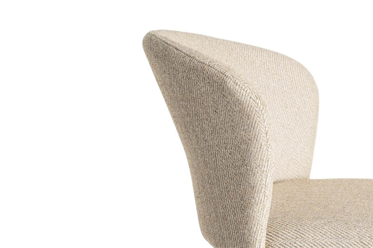 Tabouret haut en tissu et pied métal Sorren – Élégance et confort