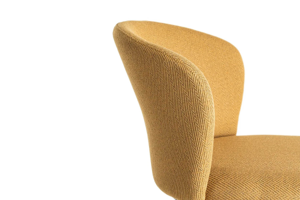 Tabouret haut en tissu et pied métal Sorren – Élégance et confort