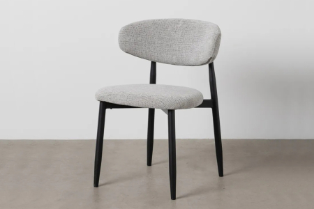 Chaise en tissu texturé et pieds métal Milo – Élégance et style
