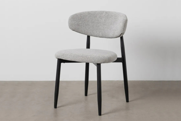 Chaise en tissu texturé et pieds métal Milo – Élégance et style