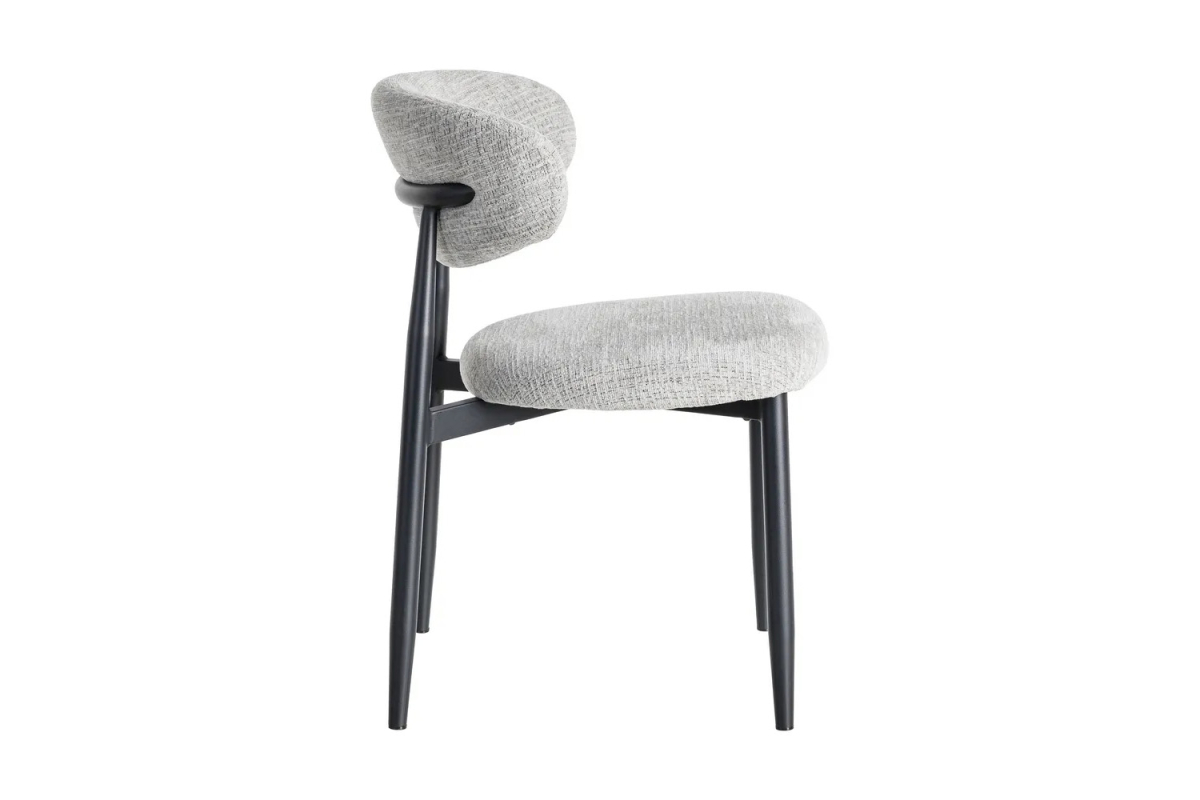 Chaise en tissu texturé et pieds métal Milo – Élégance et style