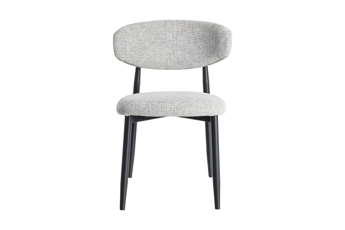 Chaise en tissu texturé et pieds métal Milo – Élégance et style