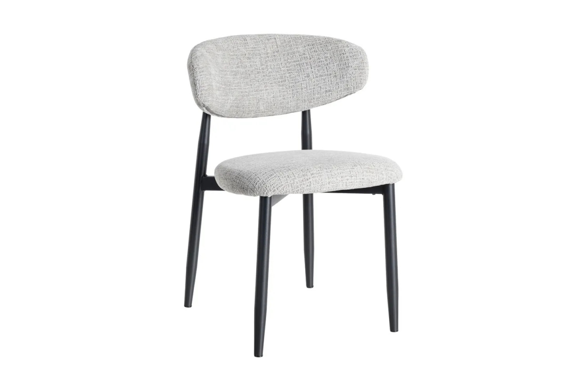 Chaise en tissu texturé et pieds métal Milo – Élégance et style