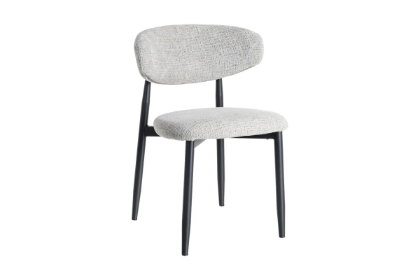 Chaise en tissu texturé et pieds métal Milo – Élégance et style