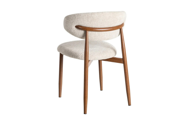 Chaise en tissu texturé et pieds métal Milo – Élégance et style