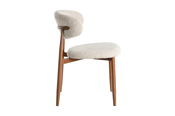 Chaise en tissu texturé et pieds métal Milo – Élégance et style