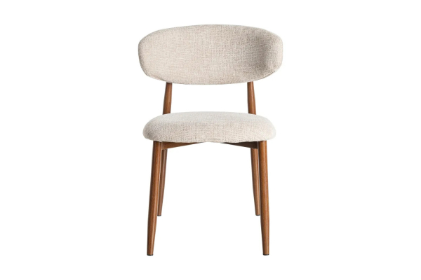 Chaise en tissu texturé et pieds métal Milo – Élégance et style
