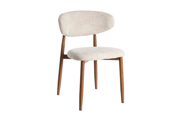 Chaise en tissu texturé et pieds métal Milo – Élégance et style