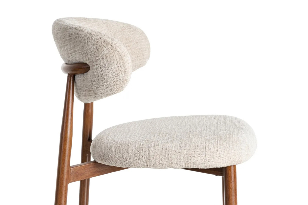 Chaise en tissu texturé et pieds métal Milo – Élégance et style