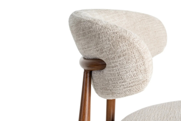 Chaise en tissu texturé et pieds métal Milo – Élégance et style