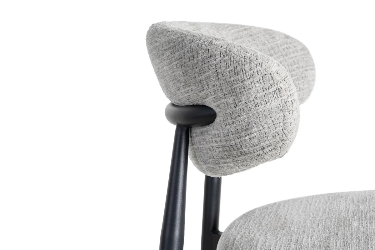 Chaise en tissu texturé et pieds métal Milo – Élégance et style
