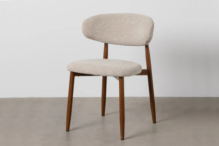 Chaise en tissu texturé et pieds métal Milo – Élégance et style