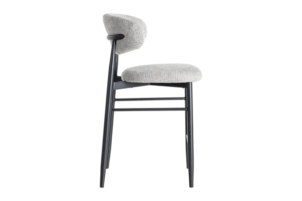 Tabouret haut 65 cm en tissu et pieds métal Milo – Confort et design