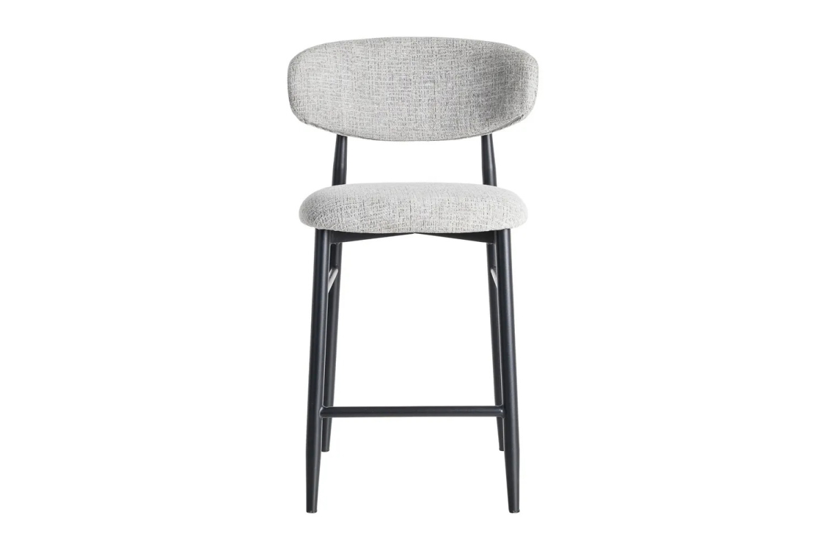 Tabouret haut 65 cm en tissu et pieds métal Milo – Confort et design