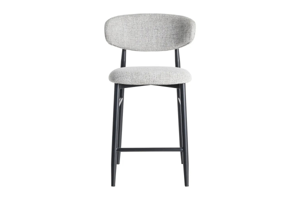 Tabouret haut 65 cm en tissu et pieds métal Milo – Confort et design