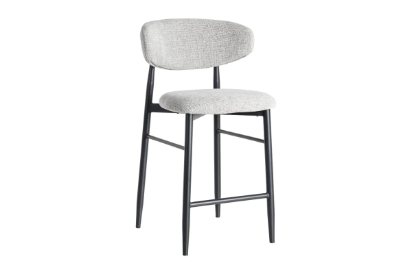 Tabouret haut 65 cm en tissu et pieds métal Milo – Confort et design