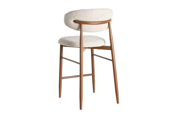 Tabouret haut 65 cm en tissu et pieds métal Milo – Confort et design