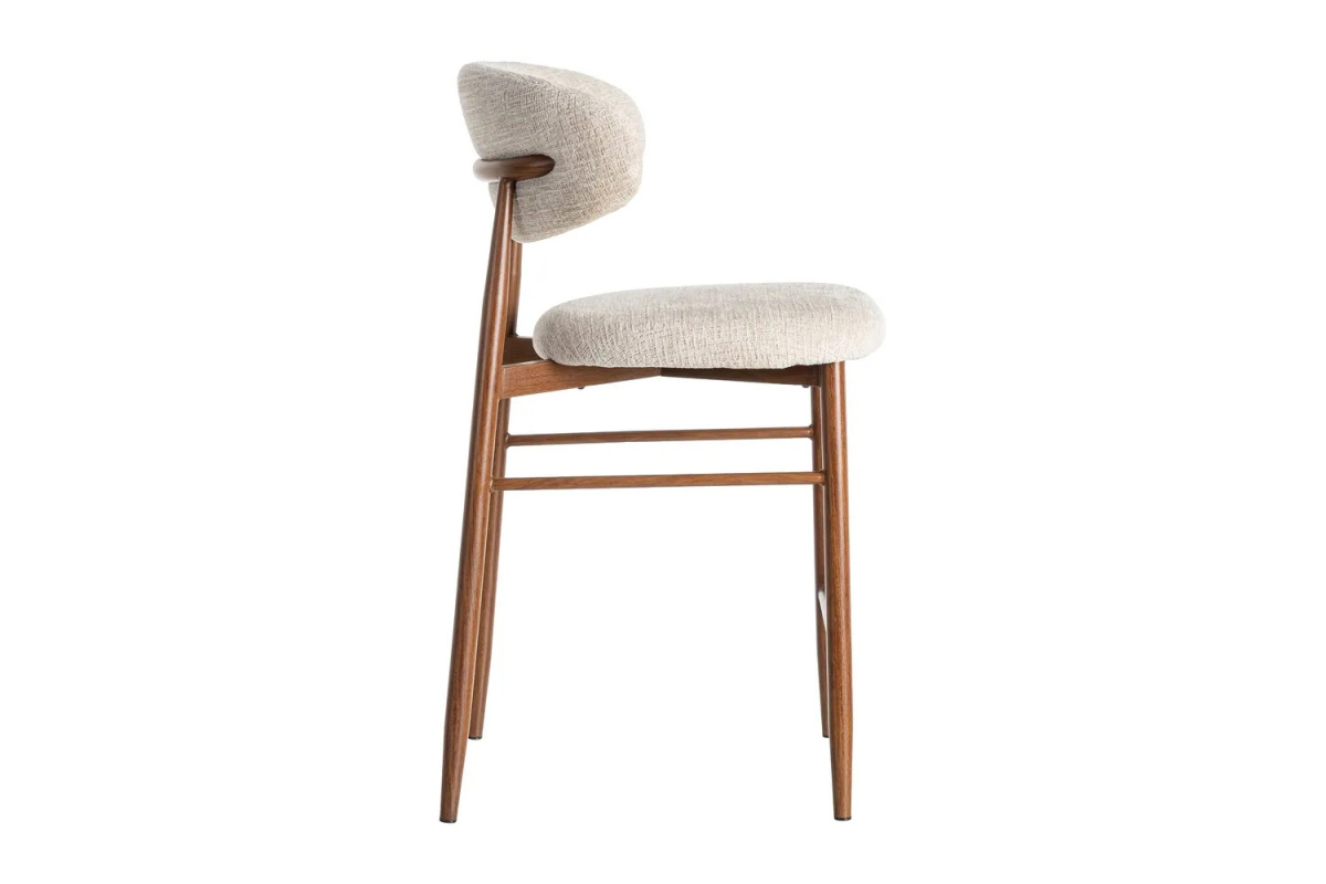Tabouret haut 65 cm en tissu et pieds métal Milo – Confort et design