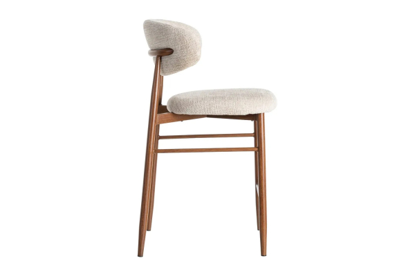 Tabouret haut 65 cm en tissu et pieds métal Milo – Confort et design