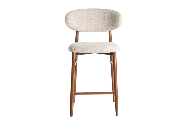 Tabouret haut 65 cm en tissu et pieds métal Milo – Confort et design