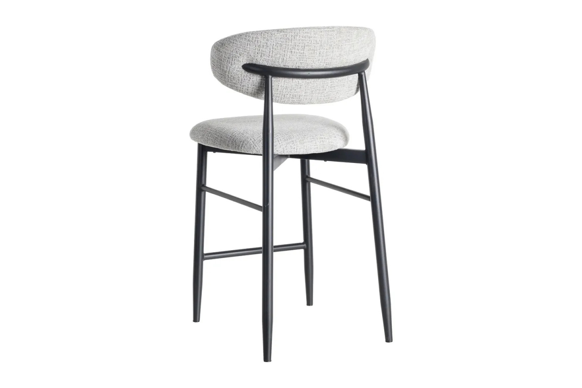 Tabouret haut 65 cm en tissu et pieds métal Milo – Confort et design