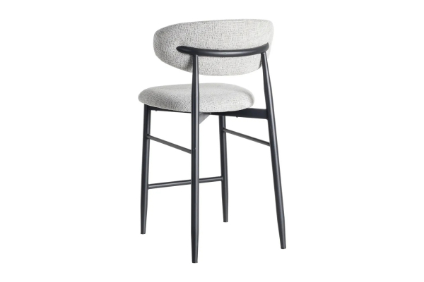 Tabouret haut 65 cm en tissu et pieds métal Milo – Confort et design