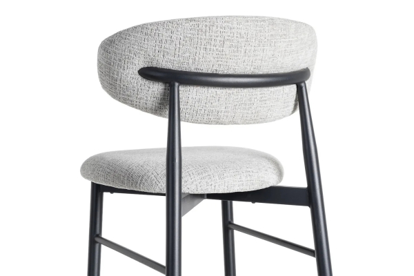 Tabouret haut 65 cm en tissu et pieds métal Milo – Confort et design