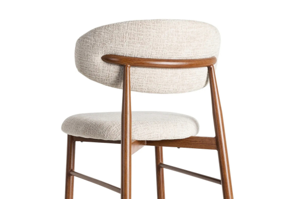 Tabouret haut 65 cm en tissu et pieds métal Milo – Confort et design