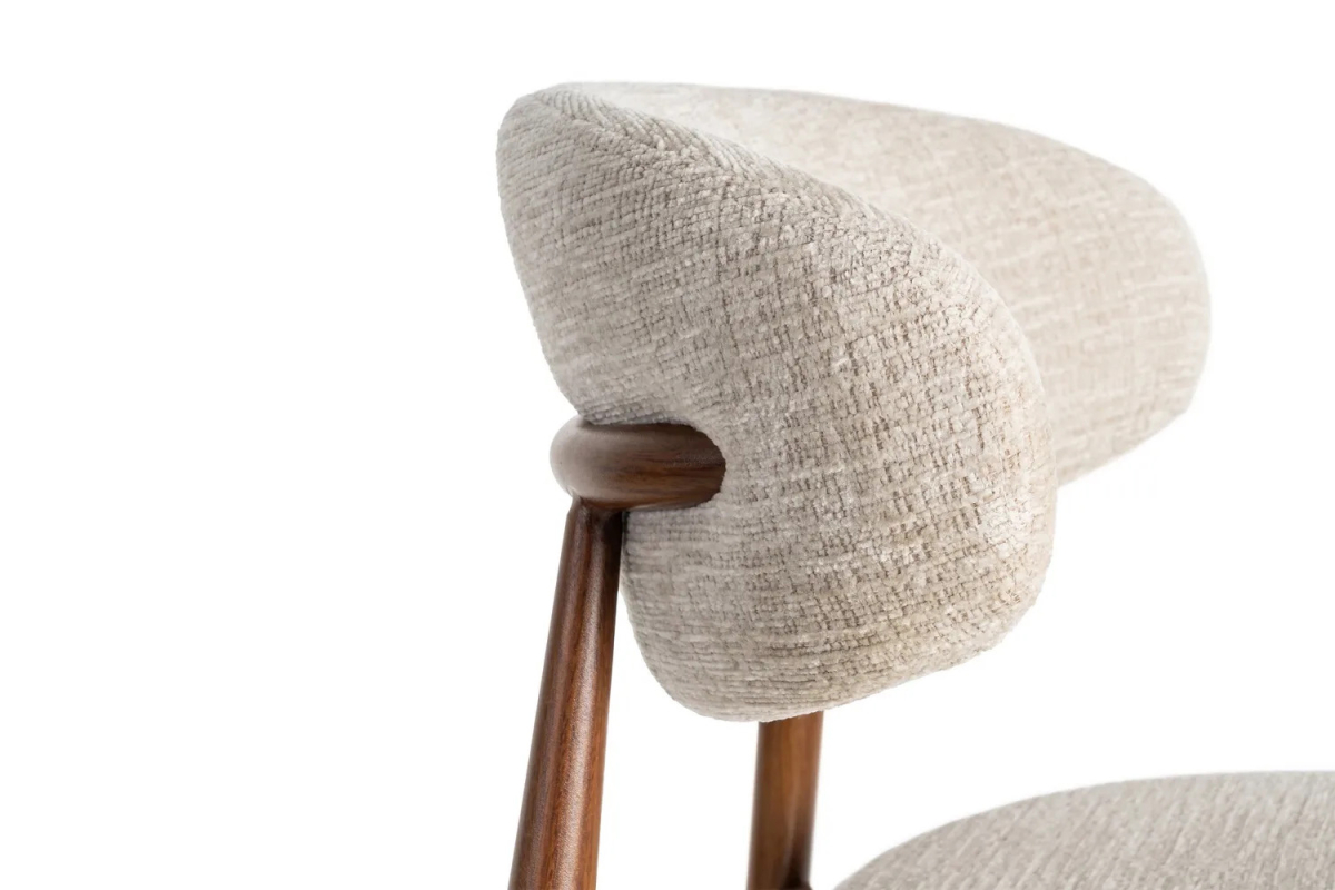 Tabouret haut 65 cm en tissu et pieds métal Milo – Confort et design