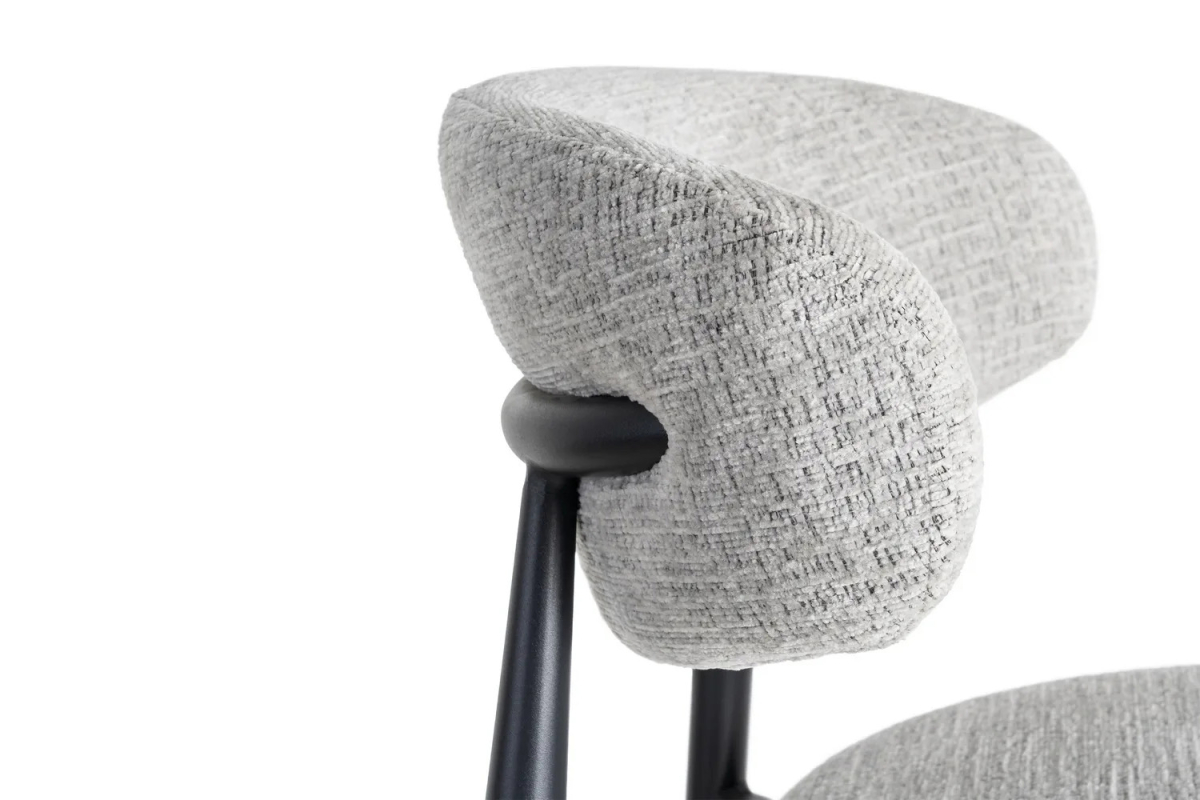 Tabouret haut 65 cm en tissu et pieds métal Milo – Confort et design