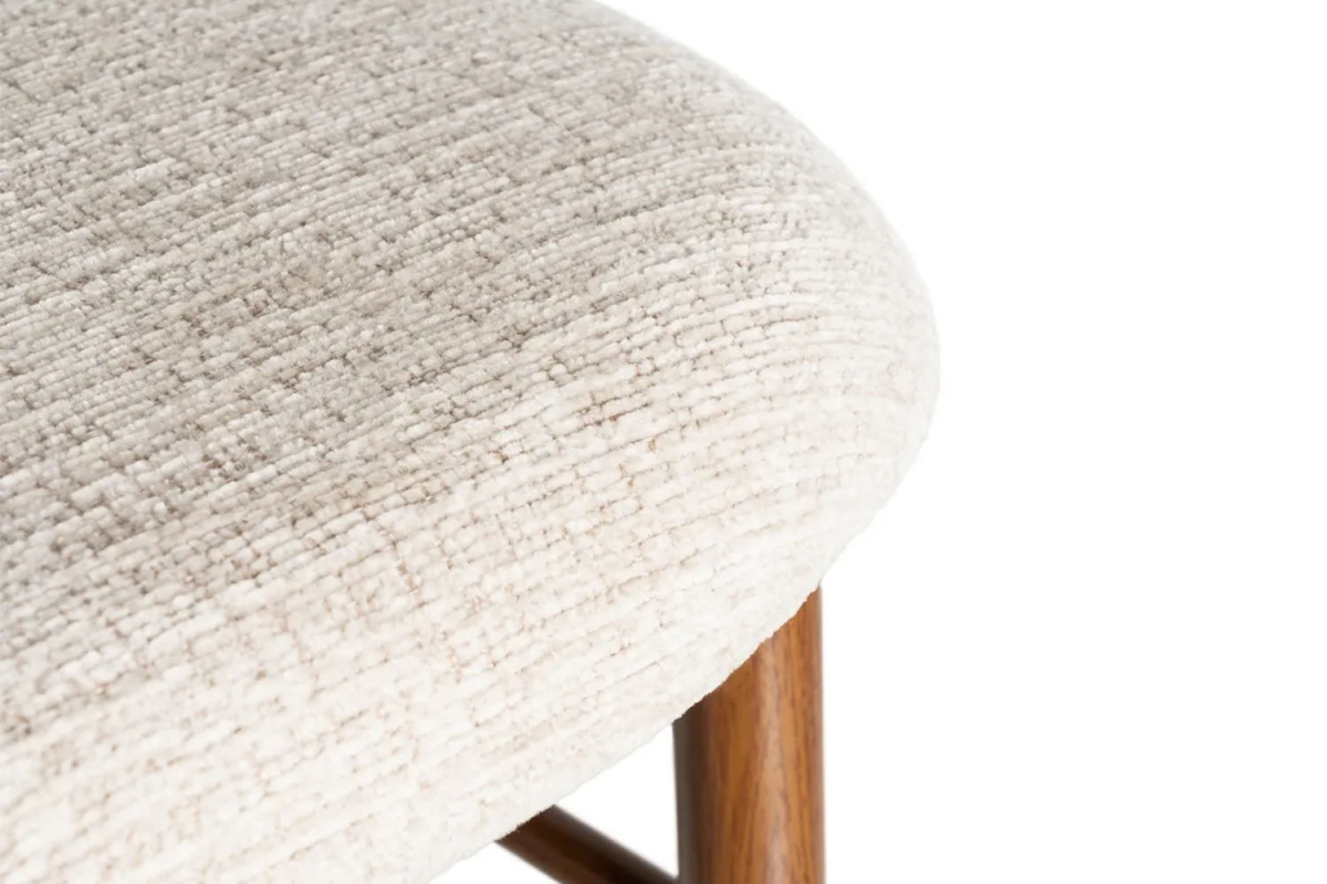 Tabouret haut 65 cm en tissu et pieds métal Milo – Confort et design
