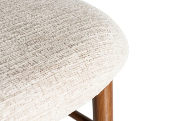 Tabouret haut 65 cm en tissu et pieds métal Milo – Confort et design