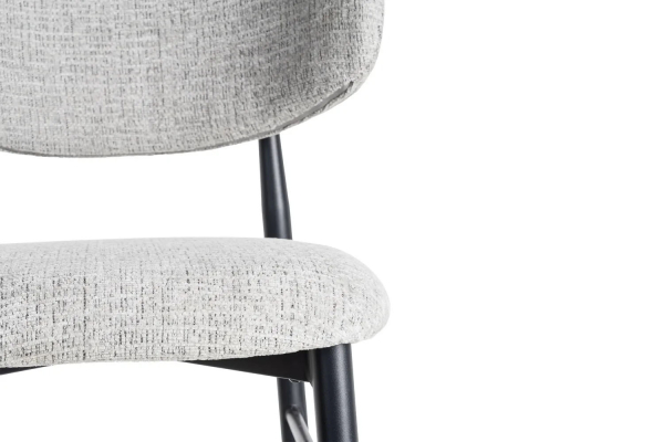 Tabouret haut 65 cm en tissu et pieds métal Milo – Confort et design