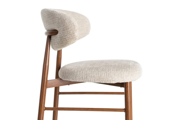 Tabouret haut 65 cm en tissu et pieds métal Milo – Confort et design